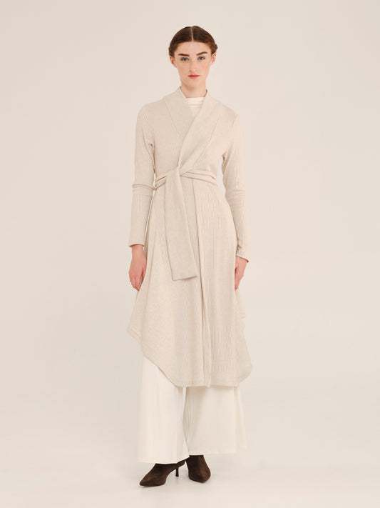 'SOFTWEAR' ASYMMETRIC LONG CARDIGAN