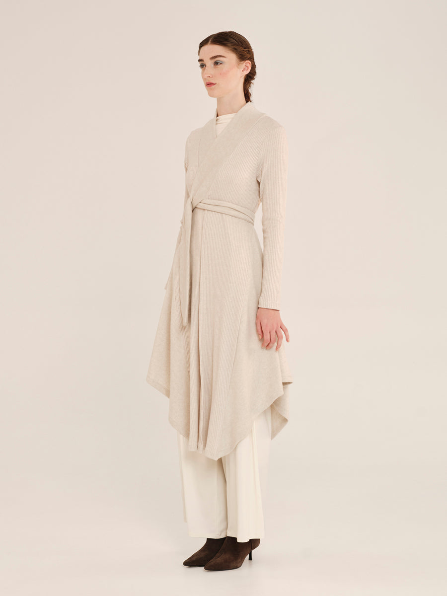 'SOFTWEAR' ASYMMETRIC LONG CARDIGAN