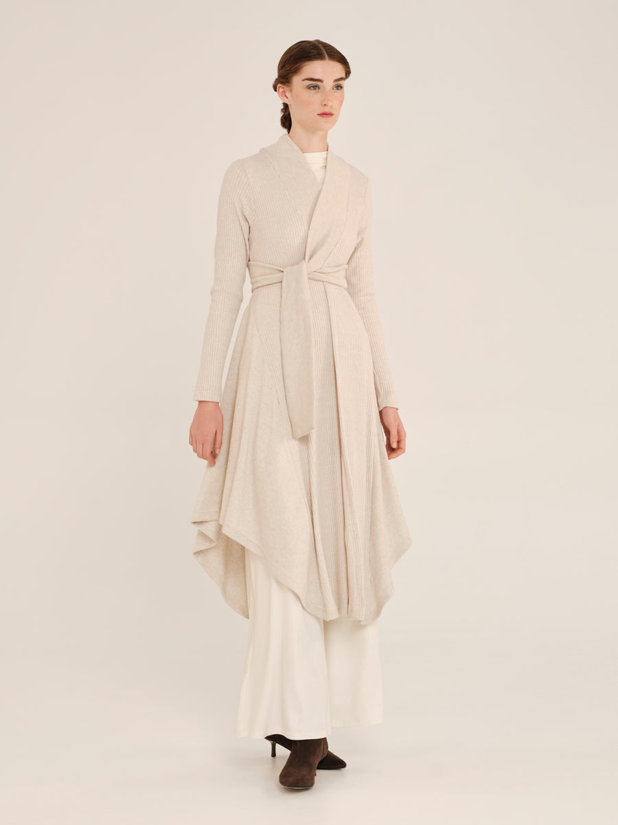 'SOFTWEAR' ASYMMETRIC LONG CARDIGAN