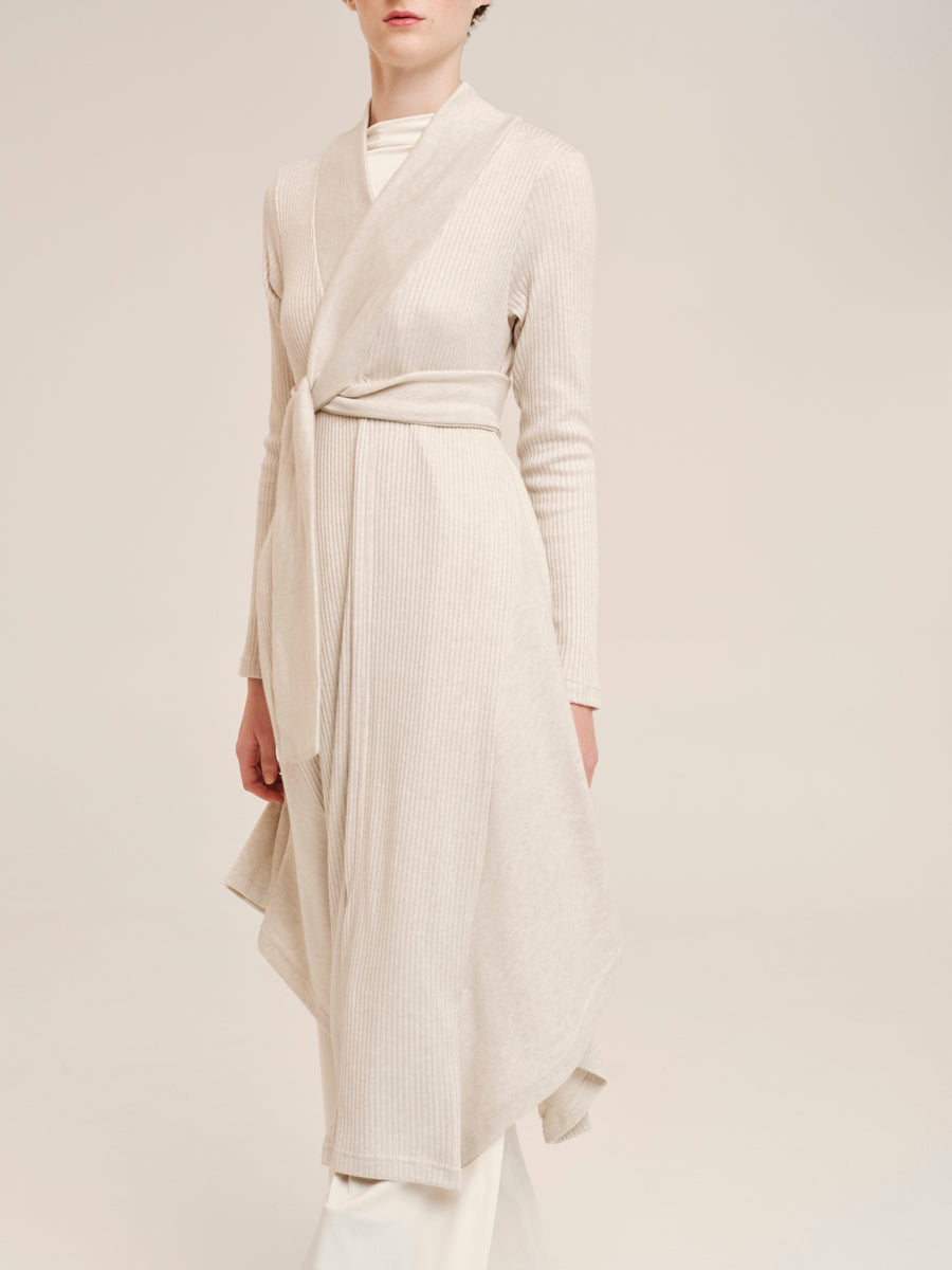 'SOFTWEAR' ASYMMETRIC LONG CARDIGAN