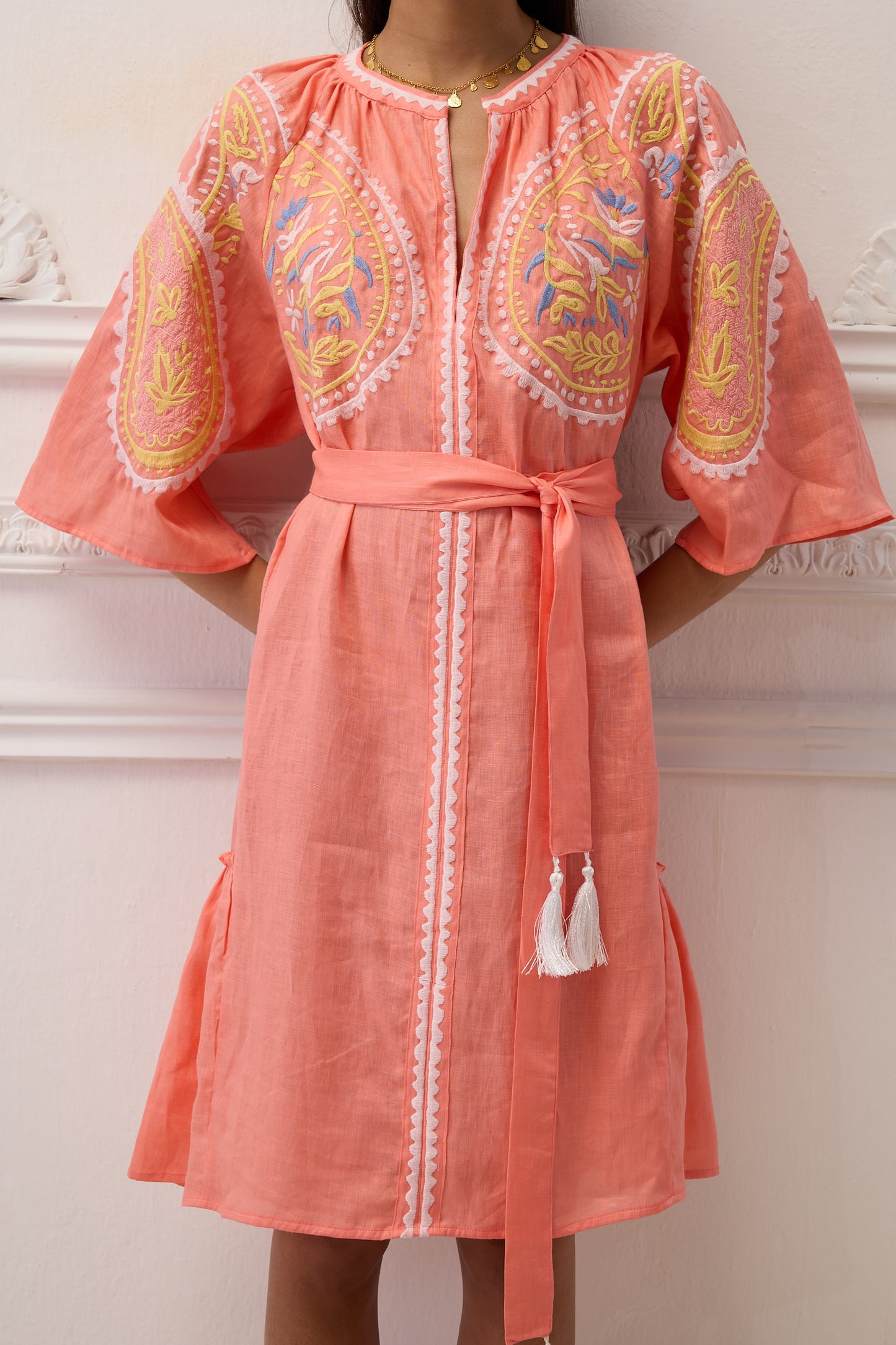 ARETI MINI DRESS WITH EMBROIDERY