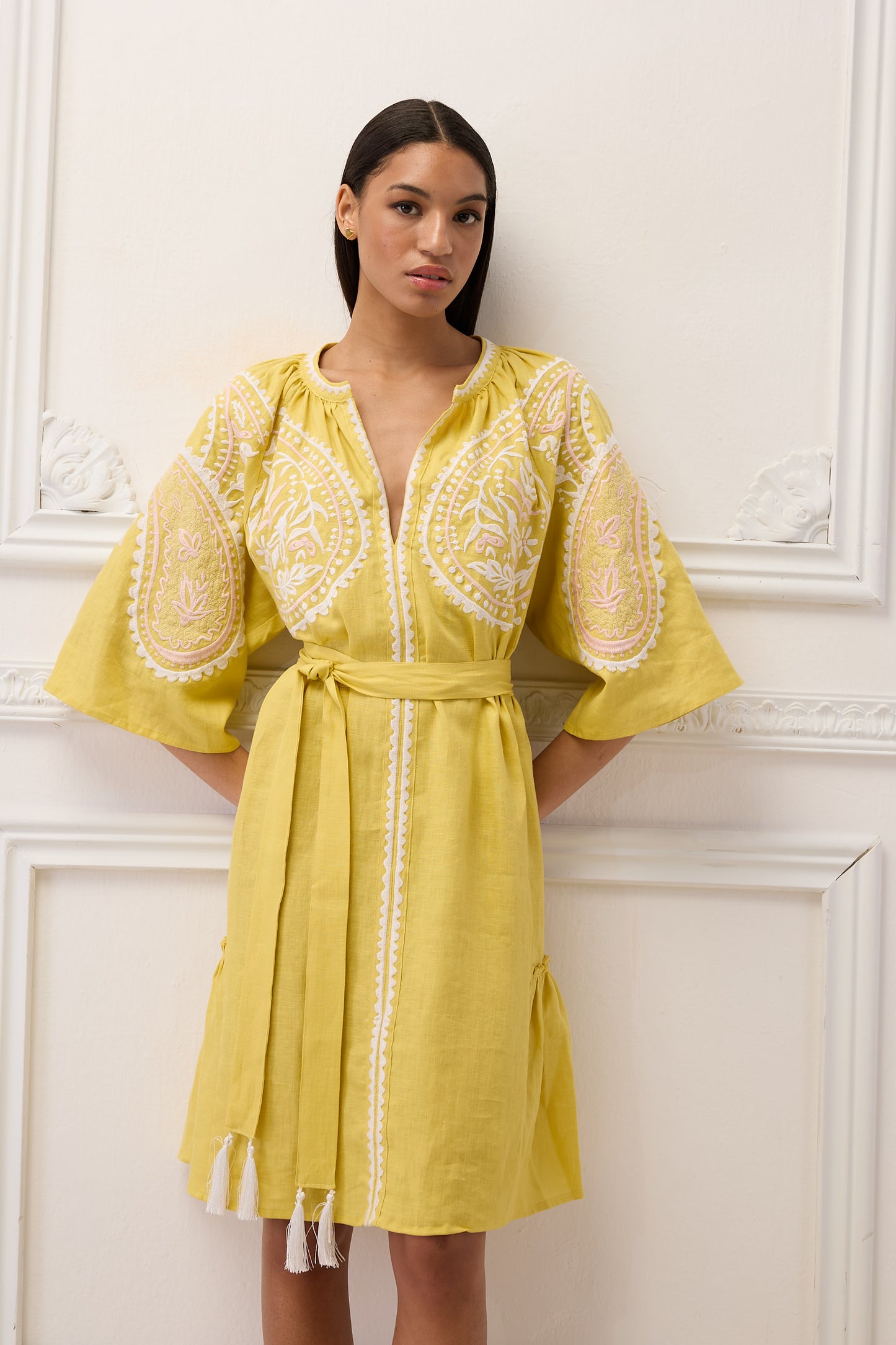 ARETI MINI DRESS WITH EMBROIDERY