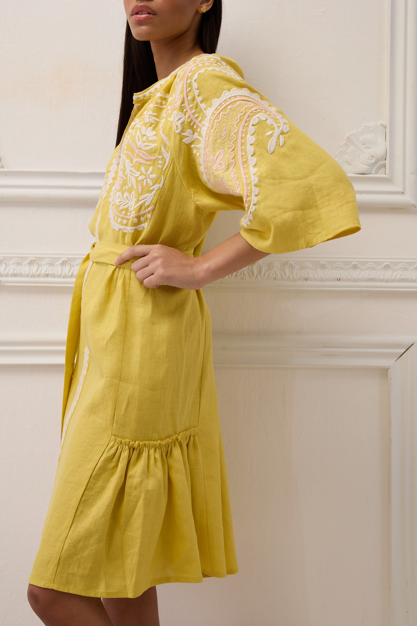 ARETI MINI DRESS WITH EMBROIDERY