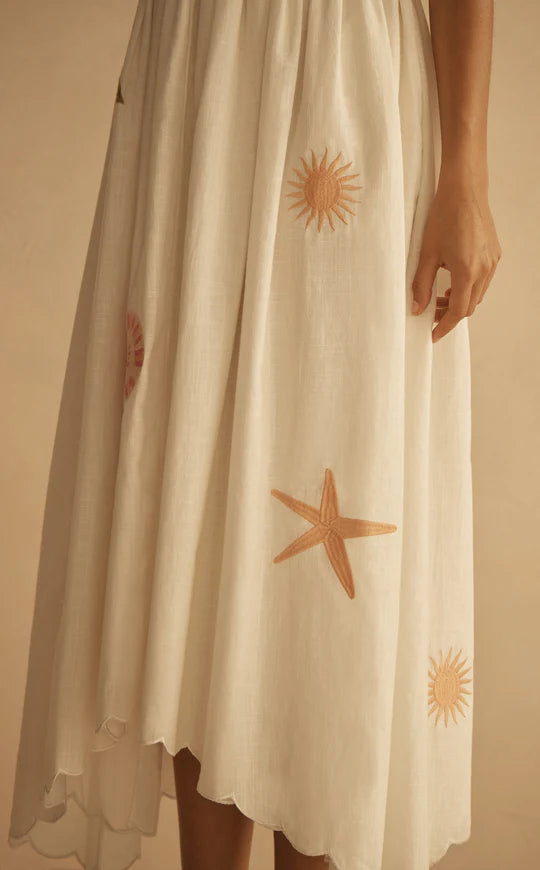 ALCIO SCALLOP MIDI DRESS