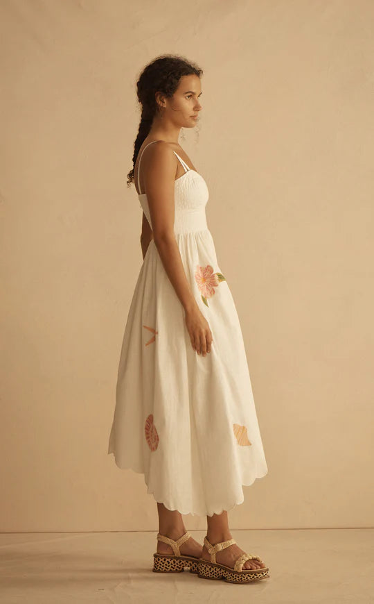 ALCIO SCALLOP MIDI DRESS