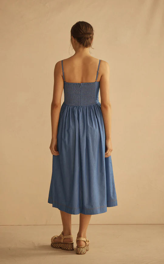 CAMBRICO STITCH DETAIL MIDI DRESS