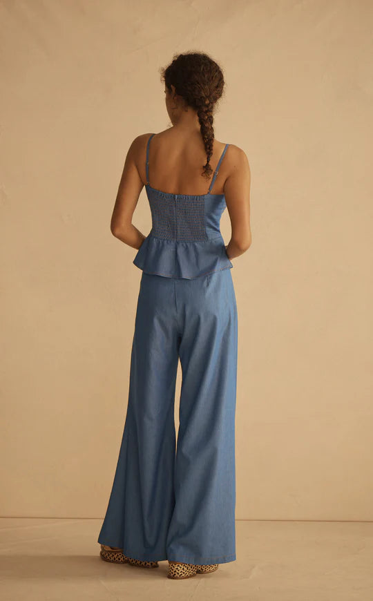 CAMBRICO PLEATED WIDE LEG PANT
