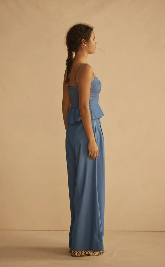 CAMBRICO PLEATED WIDE LEG PANT
