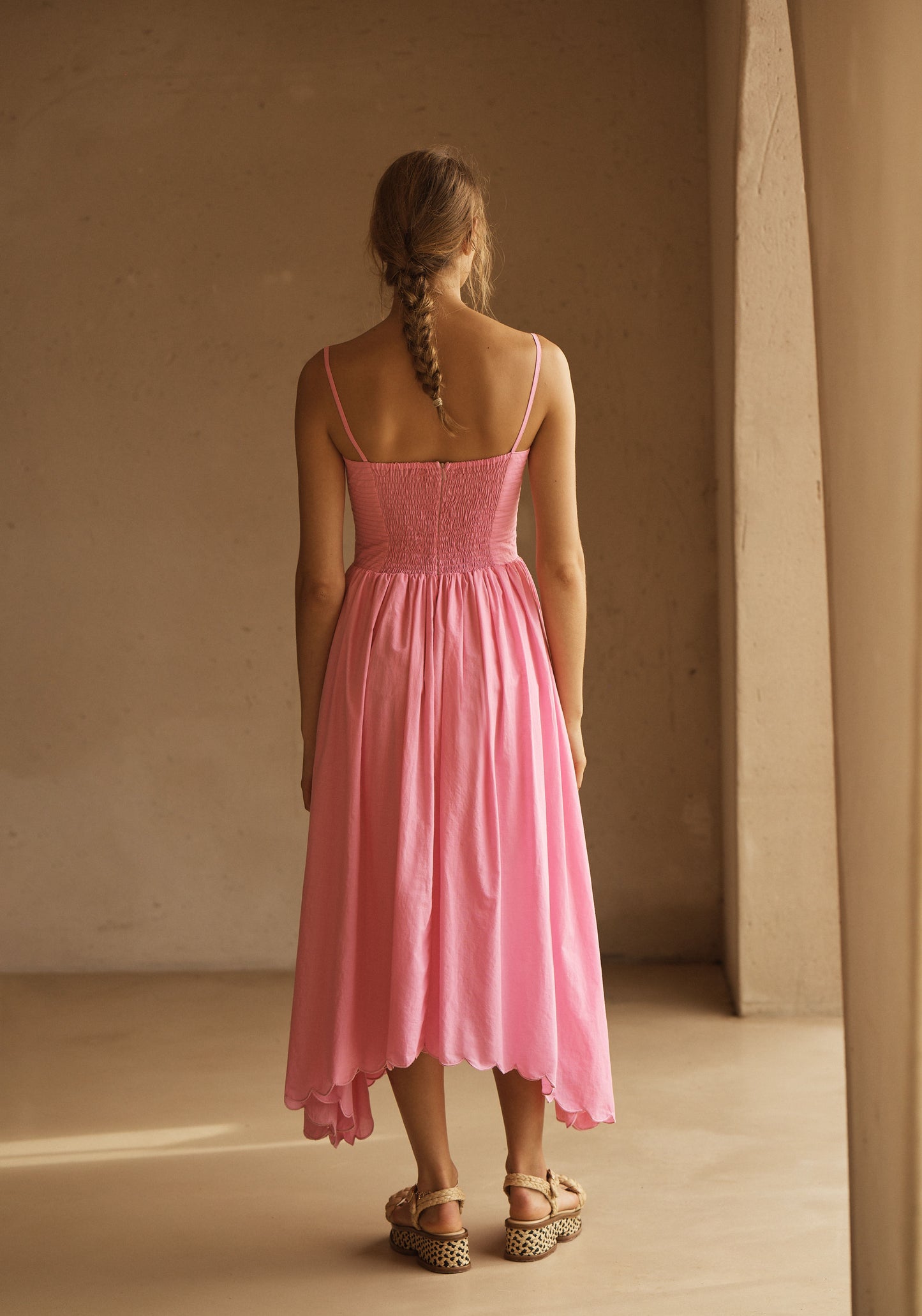 CLAVELL SCALLOP MIDI DRESS