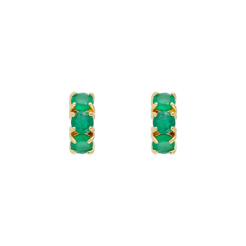 GREEN AGATE MIDI HOOPS