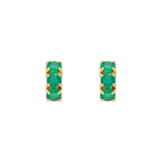 GREEN AGATE MIDI HOOPS