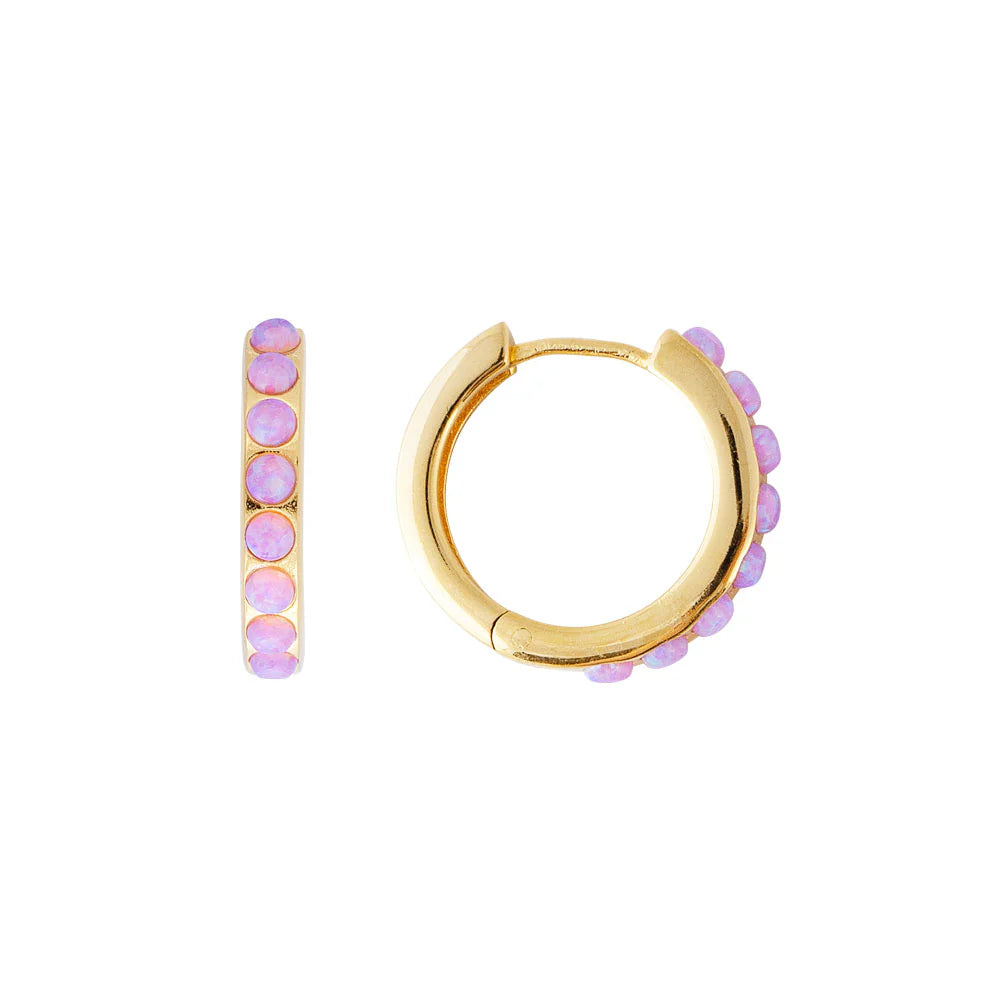 PINK OPAL CRYSTAL MIDI HOOP