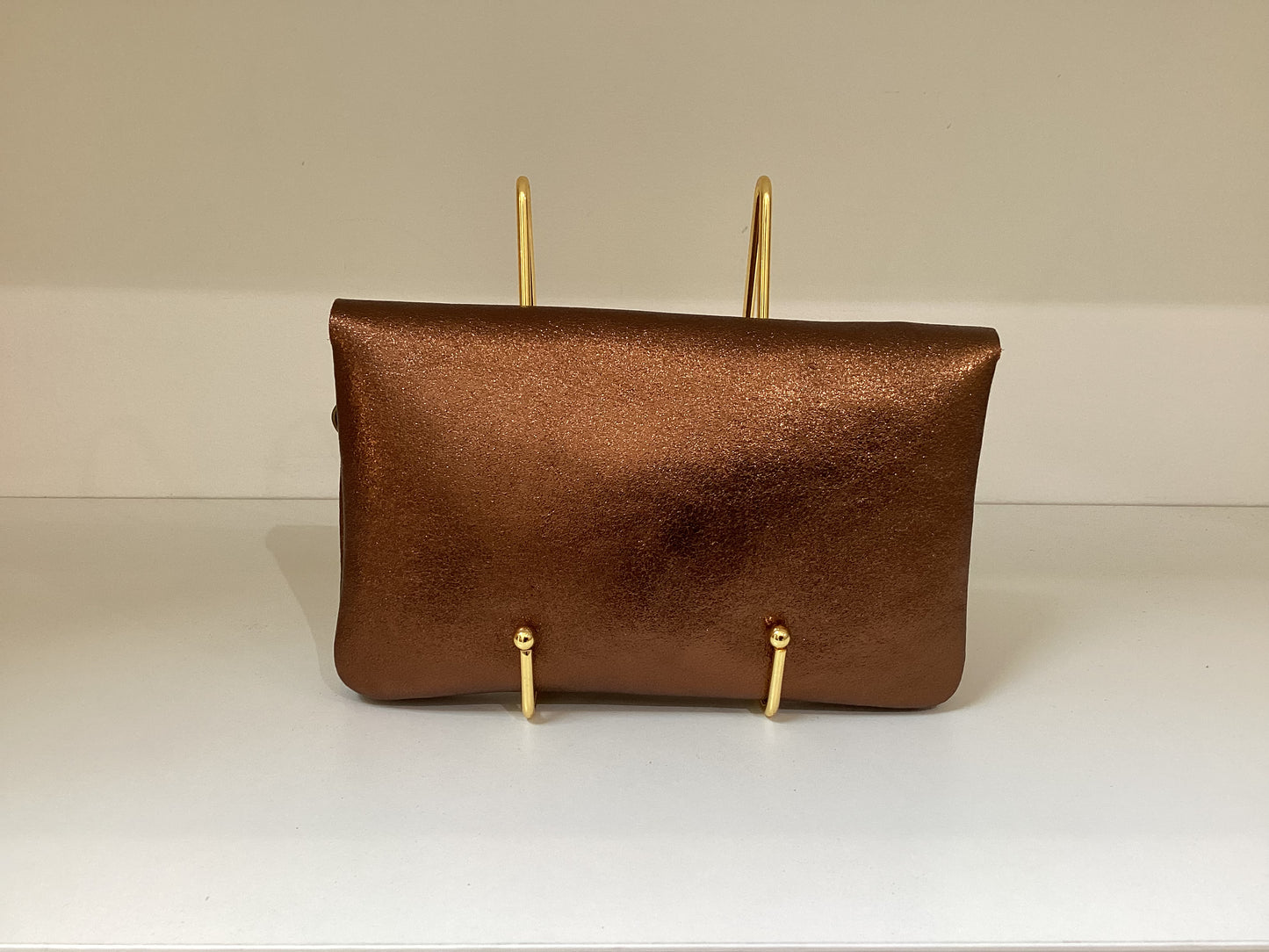 LINE LEATHER CROSSBODY CLUTCH