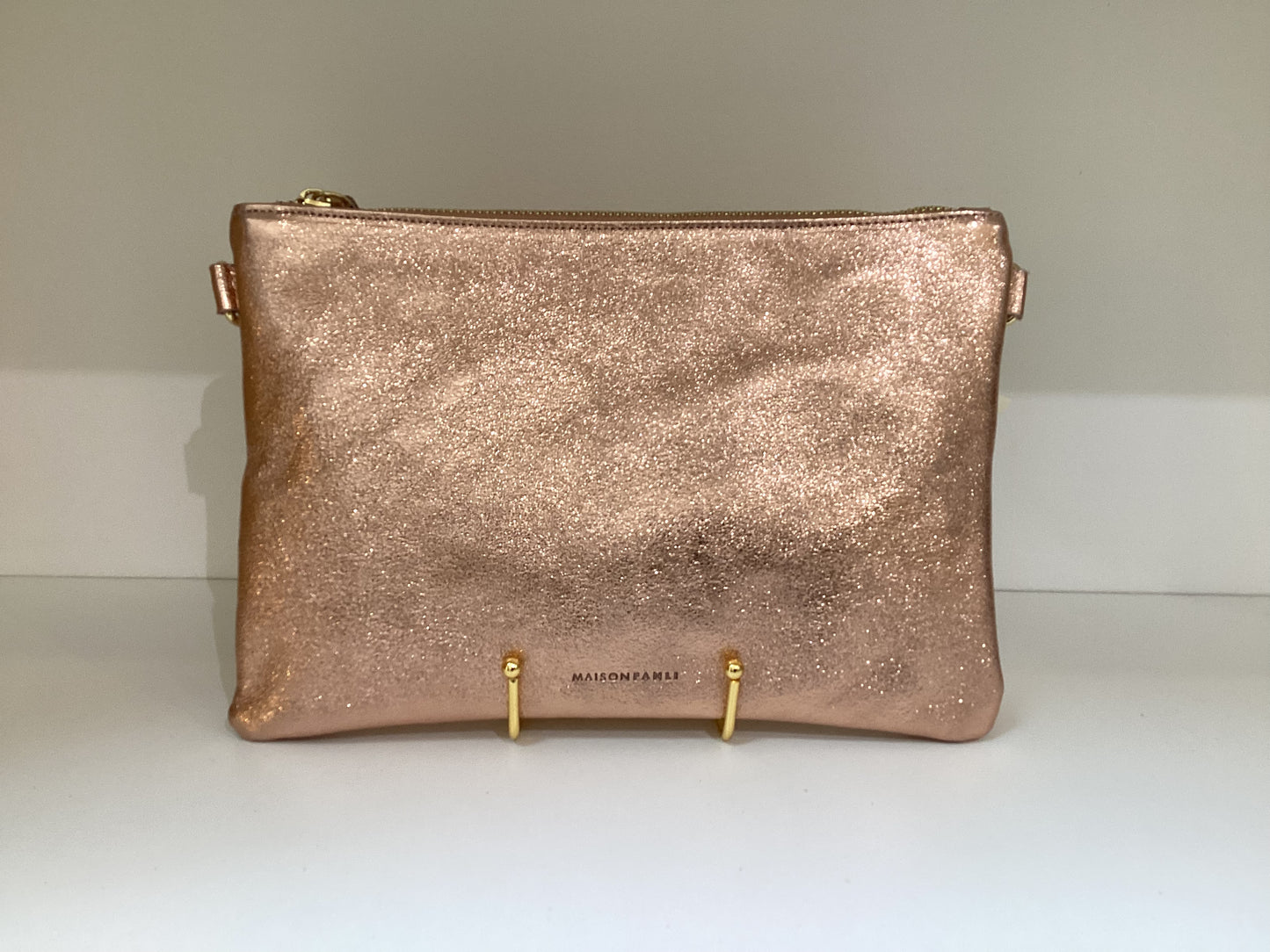ANNA METALLIC LEATHER CROSSBODY