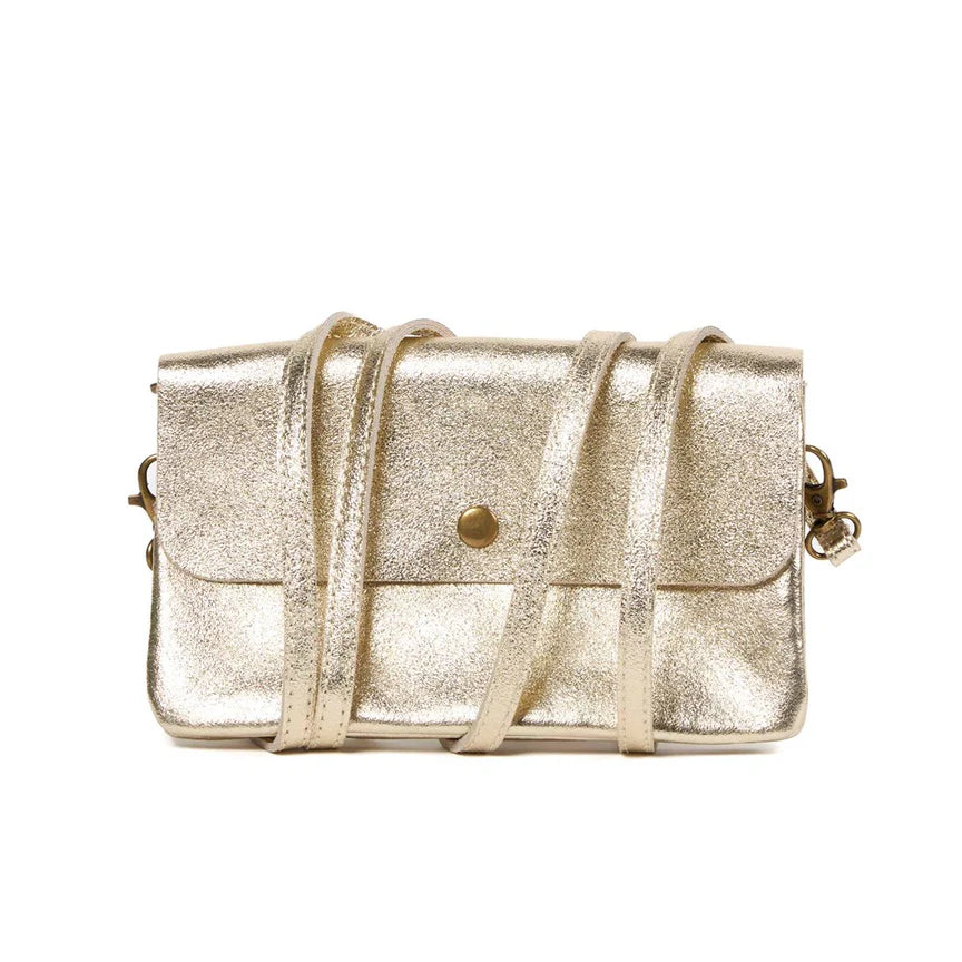 LINE LEATHER CROSSBODY CLUTCH