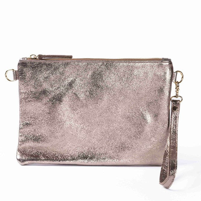 ANNA METALLIC LEATHER CROSSBODY