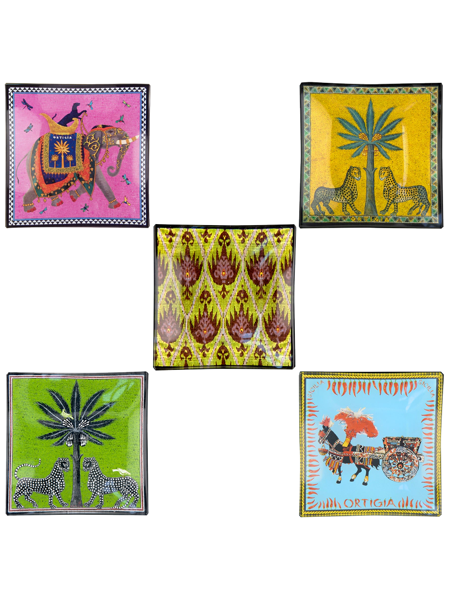 ORTIGIA Tin with 5 Glass Plates