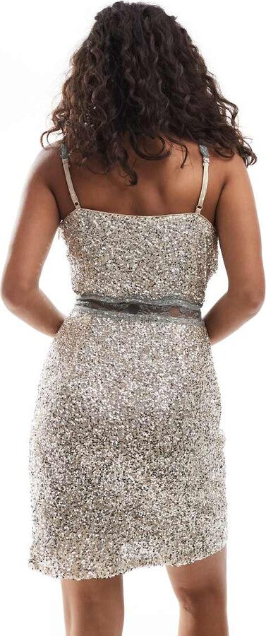 SILVER SEQUIN MIMI MINI DRESS