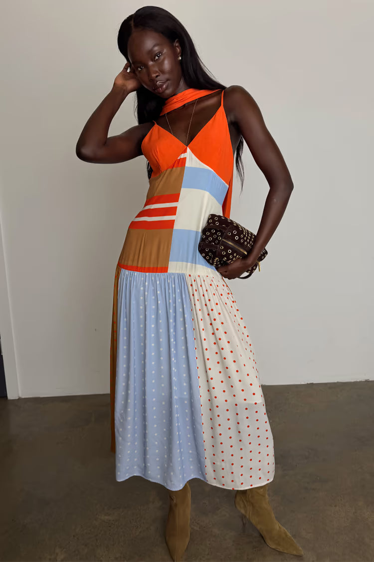 MULTI STRIPE BEA DRESS